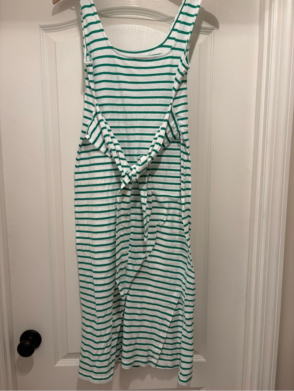 Women’s Rails green and white striped midi tank dress w/tie size M - Picture 4 of 7